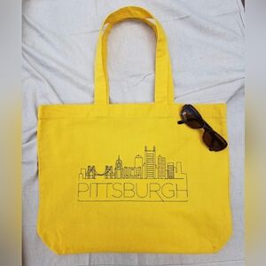 NEW Embroidered PITTSBURGH City Skyline Cotton Tote